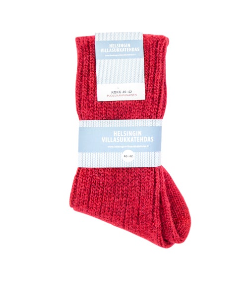 Finnish Wool Socks, Lingonberry Red