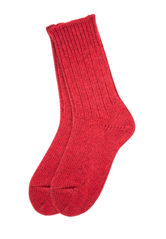 Finnish Wool Socks, Lingonberry Red